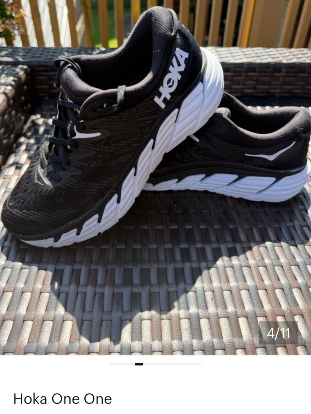 HOKA Men's Black Running Shoes - Cushioned Support Size 10 Great Condition